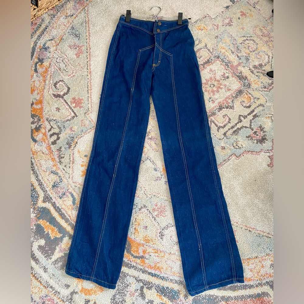 Original 70's Vintage Shades of Blue Denim Jeans